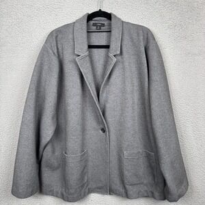 J Crew Blazer Womens 3X Gray Knit Ponte Jacket Quiet Luxury Office Career Preppy
